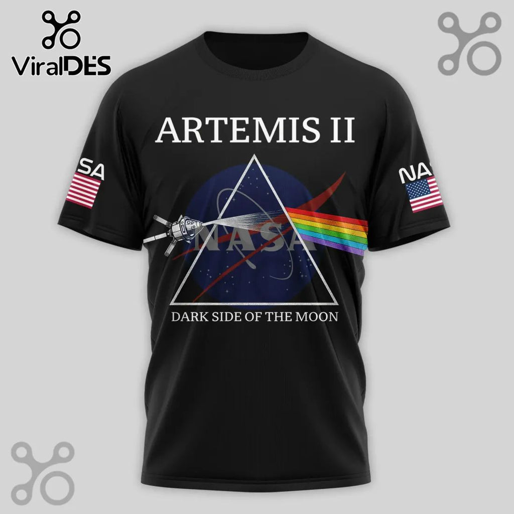 NASA Artemis II Dark Side Moon All-Over Print T-Shirt