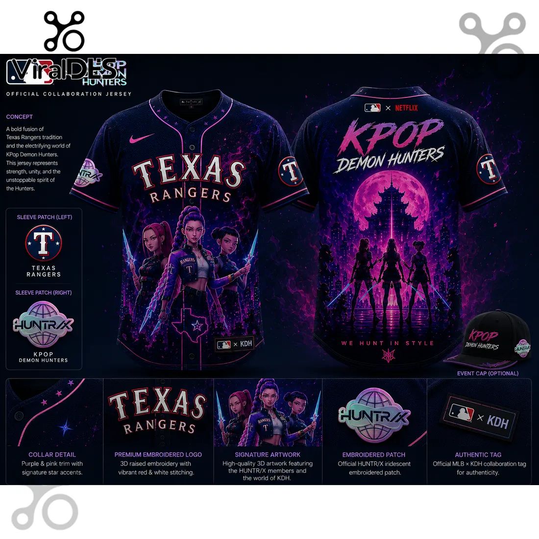 MLB x KPop Demon Hunters Texas Rangers 2026 Edition Jersey