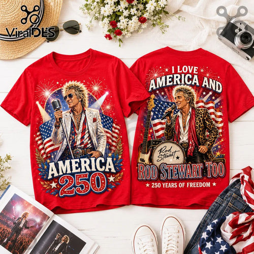 2026 Rod Stewart x America 250 Years of Freedom Red Shirt