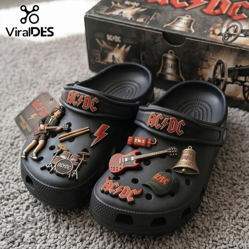 ACDC Highway to Hell Edition Rock Band Crocs WIth Charms