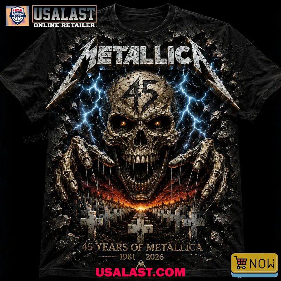 Metallica 45th Anniversary 1981-2026 Commemorative T-Shirt