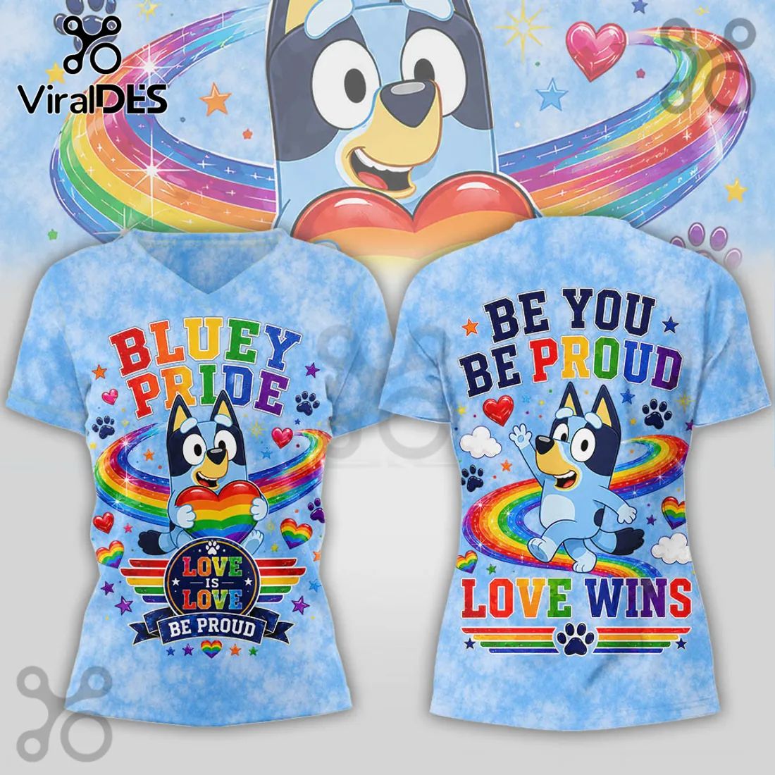 Bluey x Rainbow Pride Love Wins Tie Dye Collectible Hoodie
