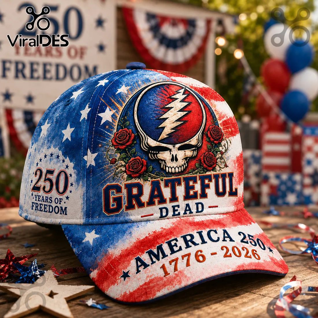 Grateful Dead USA 250 Years Of Freedom Patriotic Collectible Classic Cap