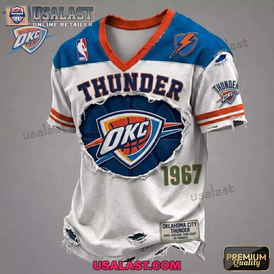 Oklahoma City Thunder Premium Printed V-Neck Shirt