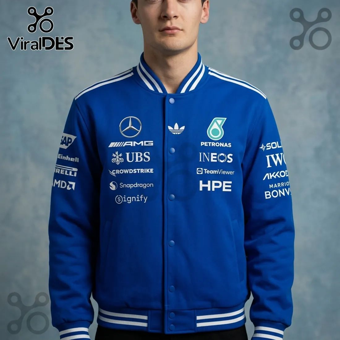 Adidas x Mercedes AMG Petronas F1 Team Blue Varsity Jacket