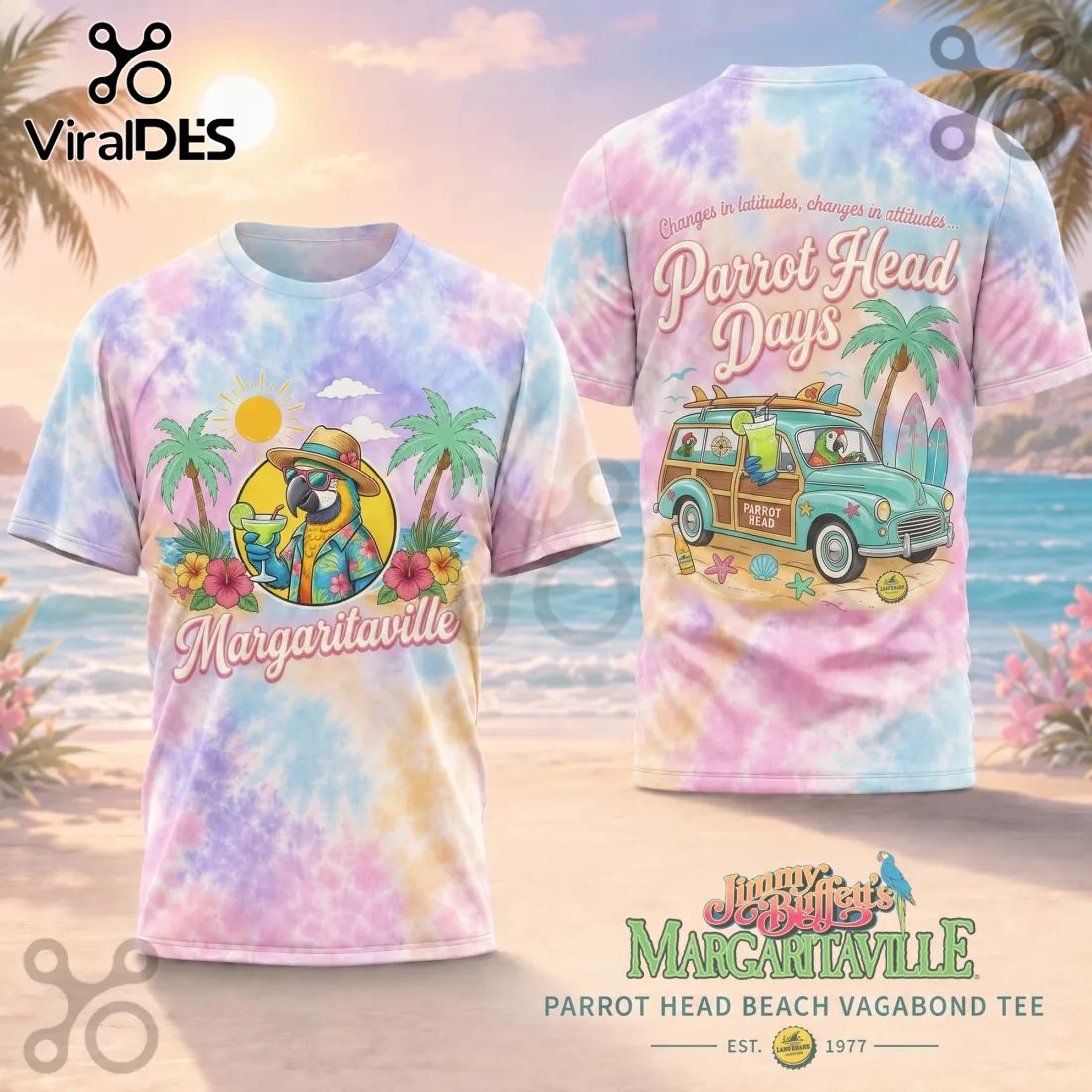 Jimmy Buffett Margaritaville Parrot Head Beach Vagabond T-Shirt