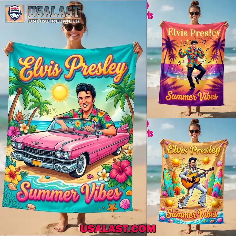Elvis Presley Summer Vibes Beach Towel