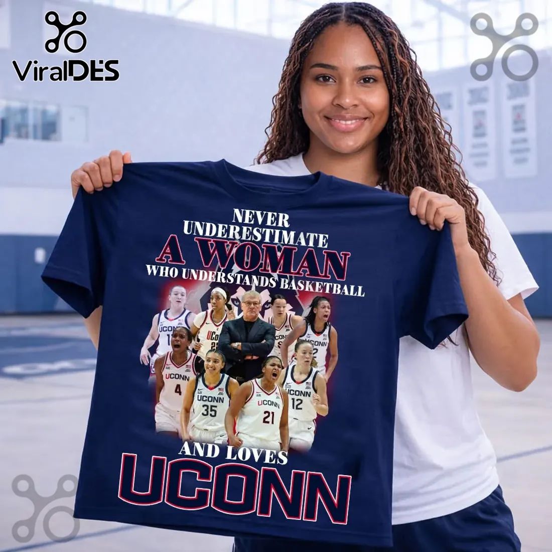 UConn Huskies Women’s Basketball Never Underestimate Graphic T-Shirt
