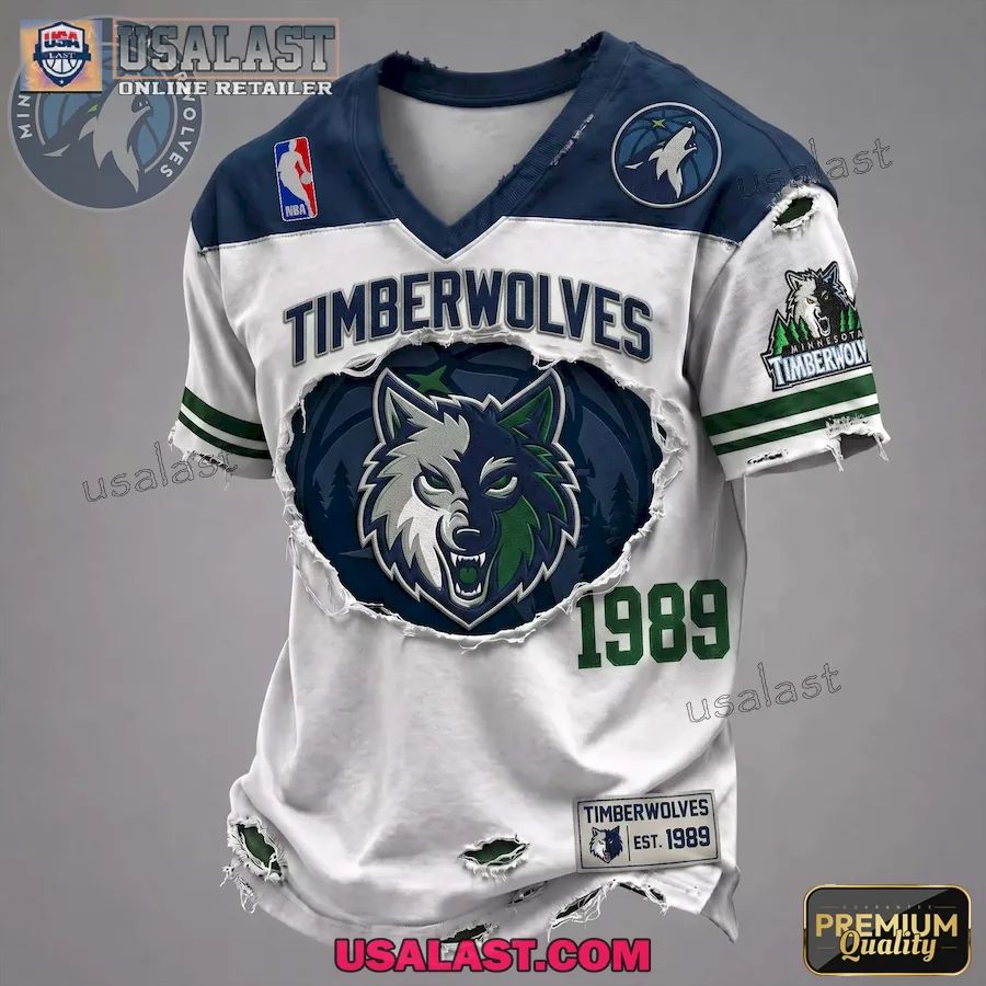 Minnesota Timberwolves Premium Printed V-Neck Shirt
