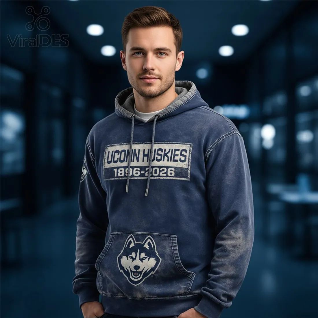 UConn Huskies 1896-2026 Legacy Vintage Washed Distressed Pullover Hoodie