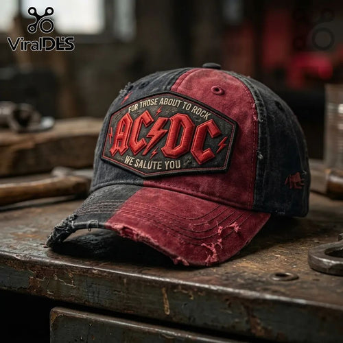 AC/DC For Those About To Rock We Salute You Distressed Baseball Cap