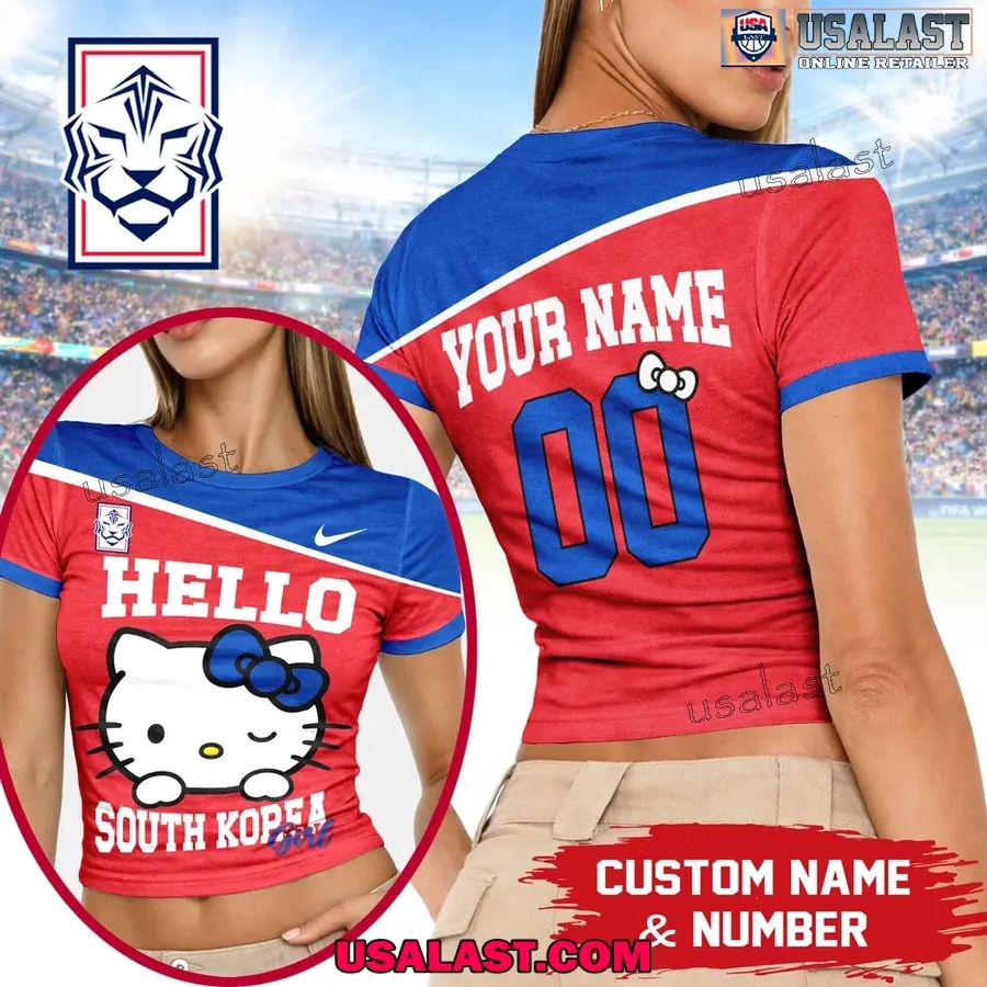 Personalized South Korea World Cup 2026 Women Baby Tee