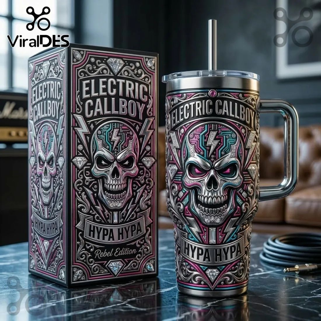 Electric Callboy Hypa Hypa Rebel Edition Skull 40oz Tumbler