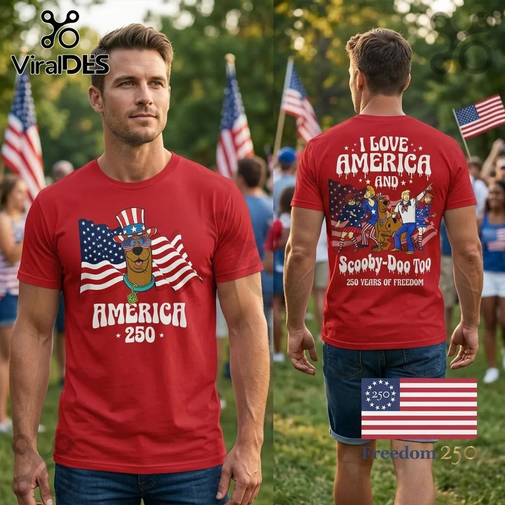 Scooby-Doo America 250 Years of Freedom Patriotic Anniversary T-Shirt