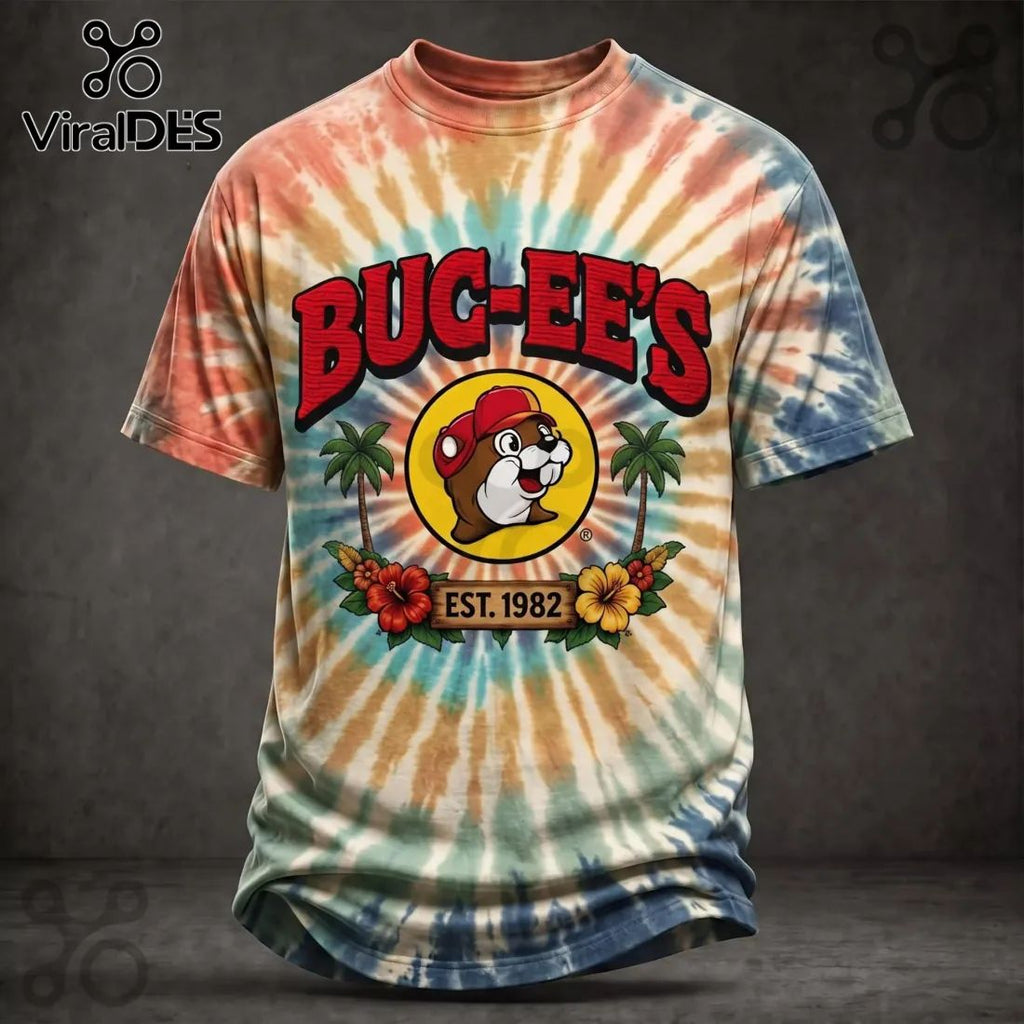 Bucees Tropical Palm Tree EST 1982 Beaver Mascot Summer T-Shirt