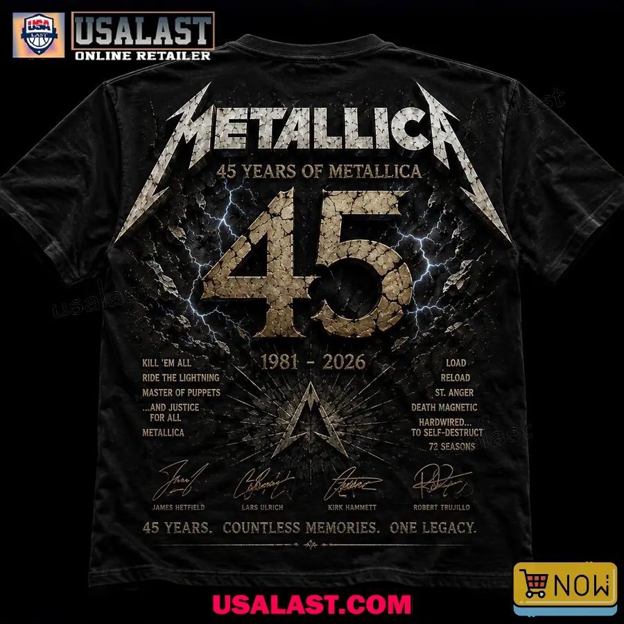 Metallica 45th Anniversary 1981-2026 Commemorative T-Shirt