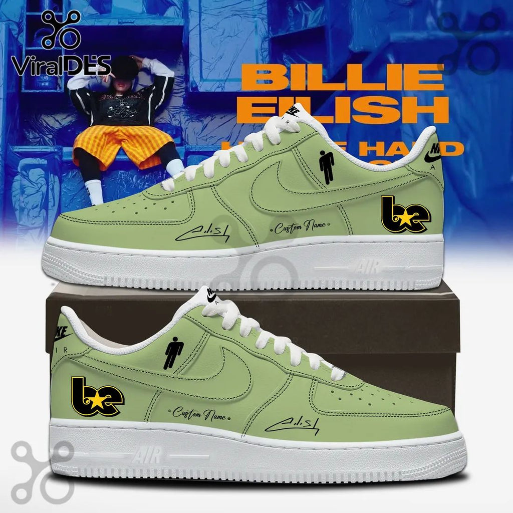 Billie Eilish Hit Me Hard and Soft Tour Green Custom Air Force 1 Sneakers