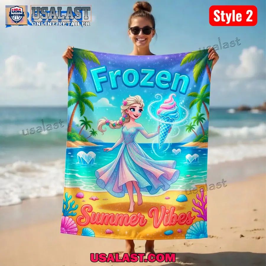 Frozen Movie Summer Vibes Beach Towel