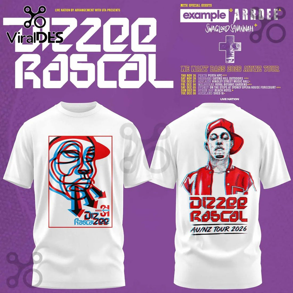 Dizzee Rascal We Want Bass Concert 2026 White Hoodie