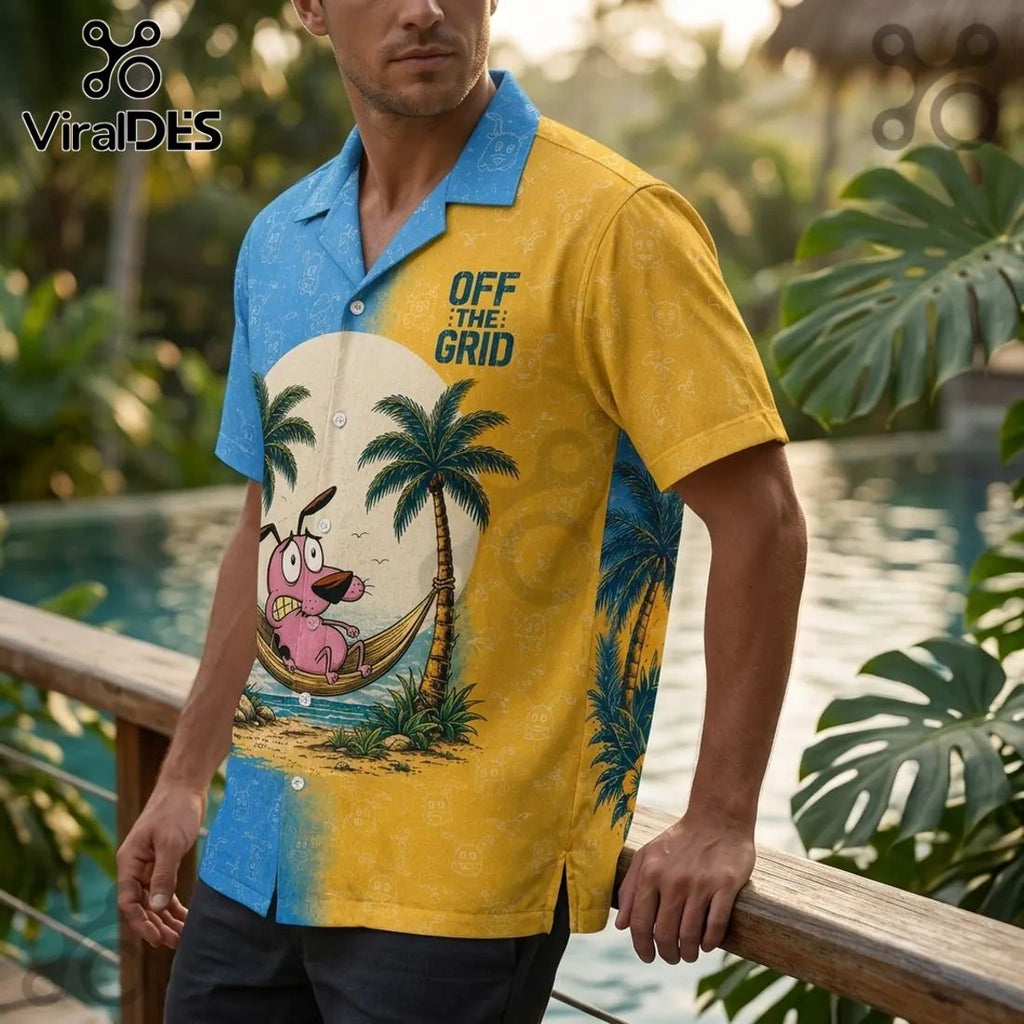 Courage the Cowardly Dog Off the Grid Hawaiian Shirt