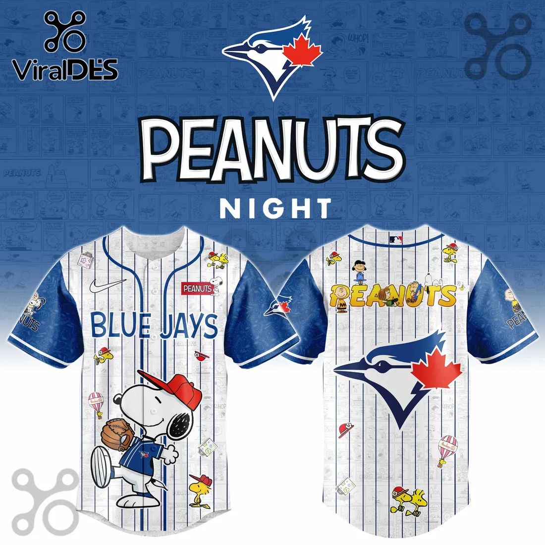 Peanuts x Toronto Blue Jays Night Limited Edition Baseball Jersey