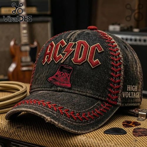 AC/DC Vintage Distressed Hell’s Bells High Voltage Baseball Cap