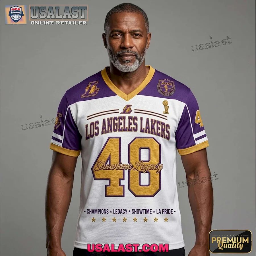 Los Angeles Lakers Showtime Legacy Printed V-Neck Shirt