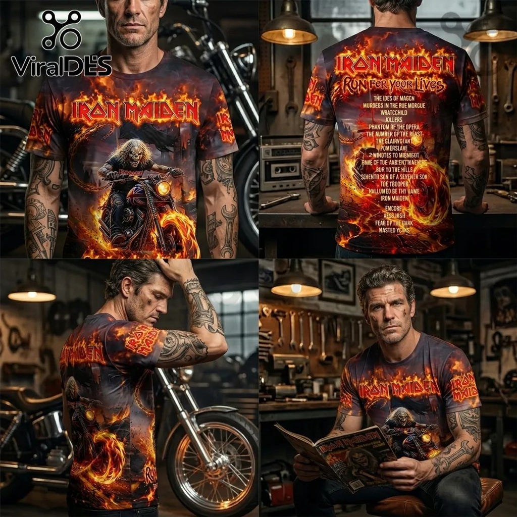 Iron Maiden Run For Your Lives 2026 World Tour 3D T-Shirt