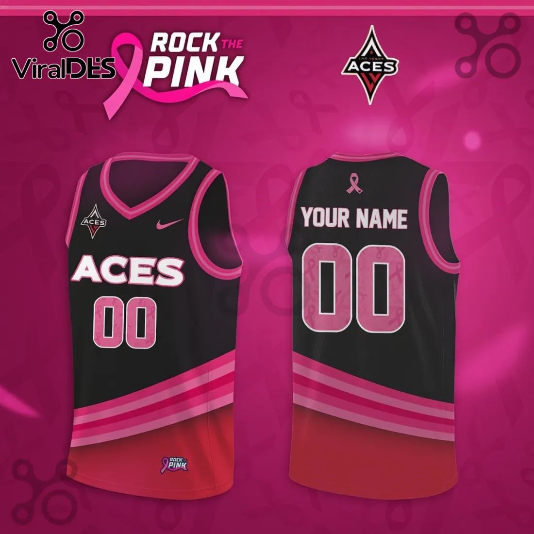 Rock The Pink x Las Vegas Aces 2026 Limited Edition Jersey Tank Top