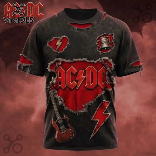 AC/DC Band For Those About To Rock Cannon Distressed Crewneck Shirt