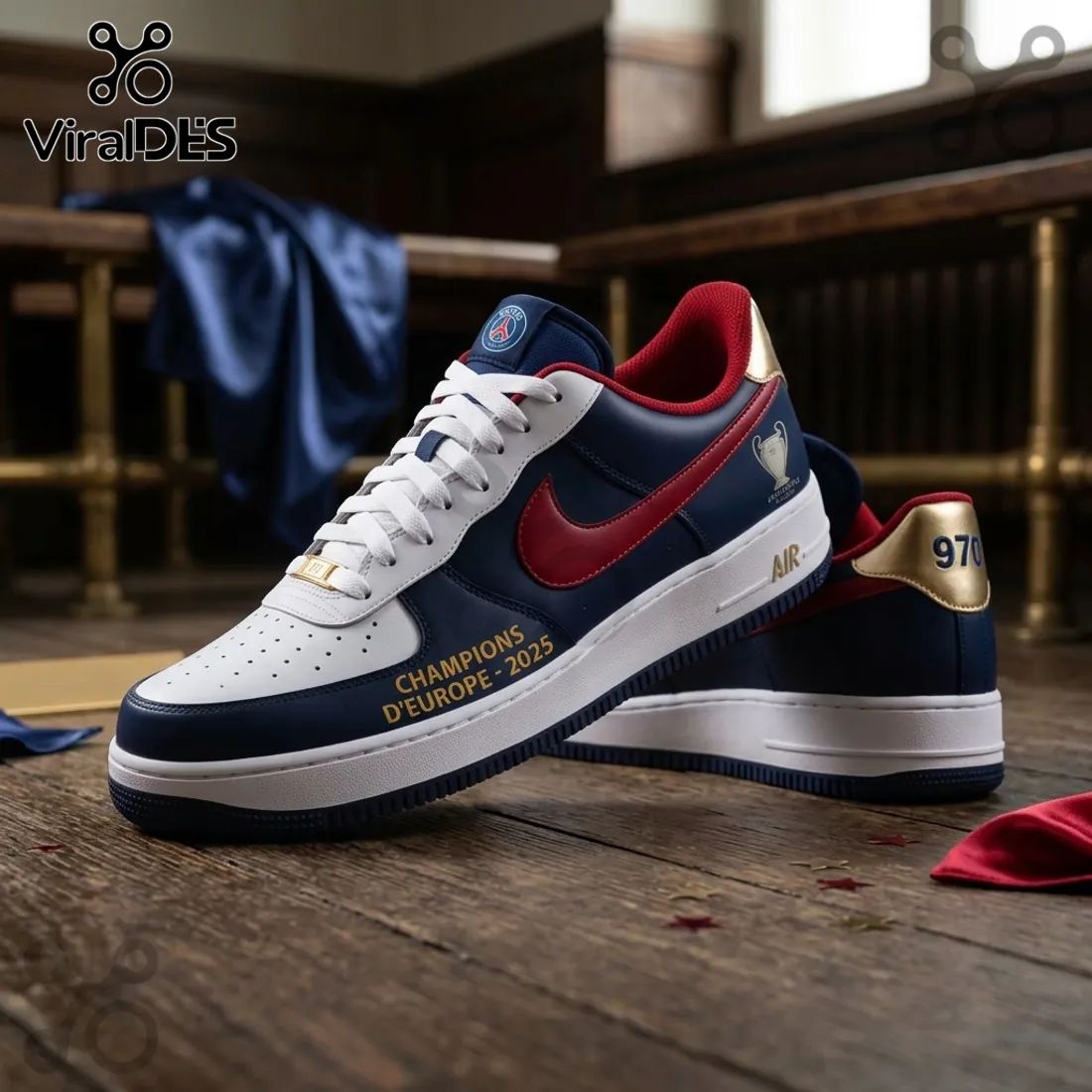 Paris Saint-Germain Champions of Europe 2025 Custom AF1 Sneakers