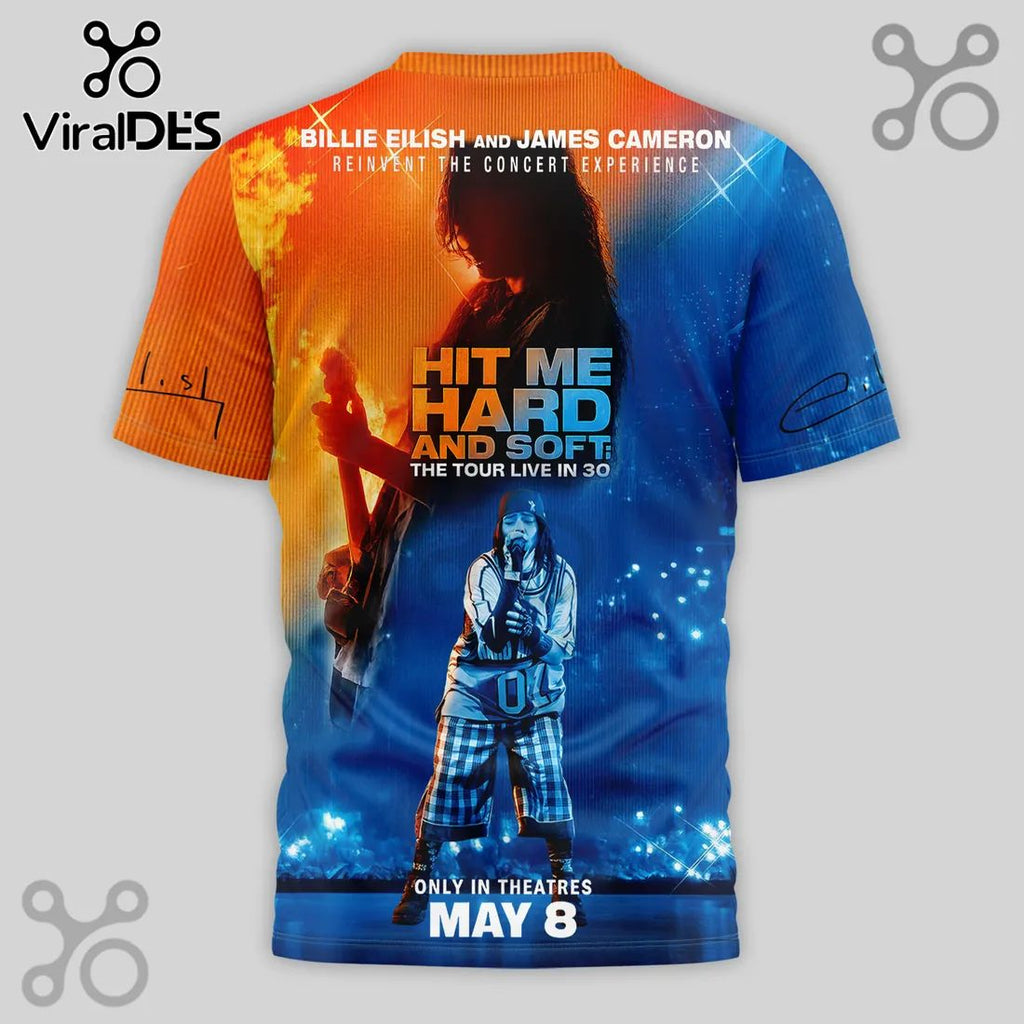 Billie Eilish Hit Me Hard and Soft 3D Concert Tour Graphic T-Shirt