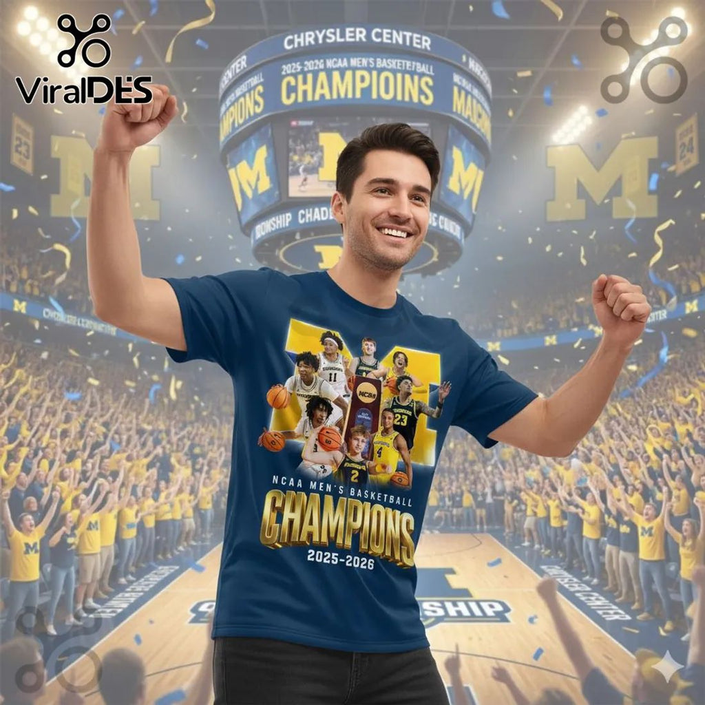Michigan Wolverines NCAA Basketball Champions 2025-2026 Roster T-Shirt