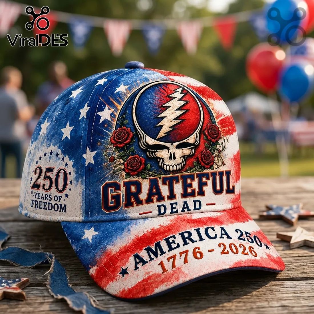 Grateful Dead USA 250 Years Of Freedom Patriotic Collectible Classic Cap