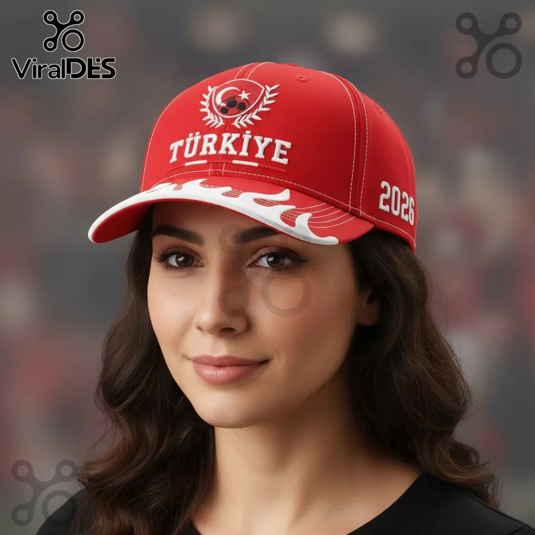 Turkey Football Fan 2026 Commemorative Embroidered Flame Design Baseball Cap