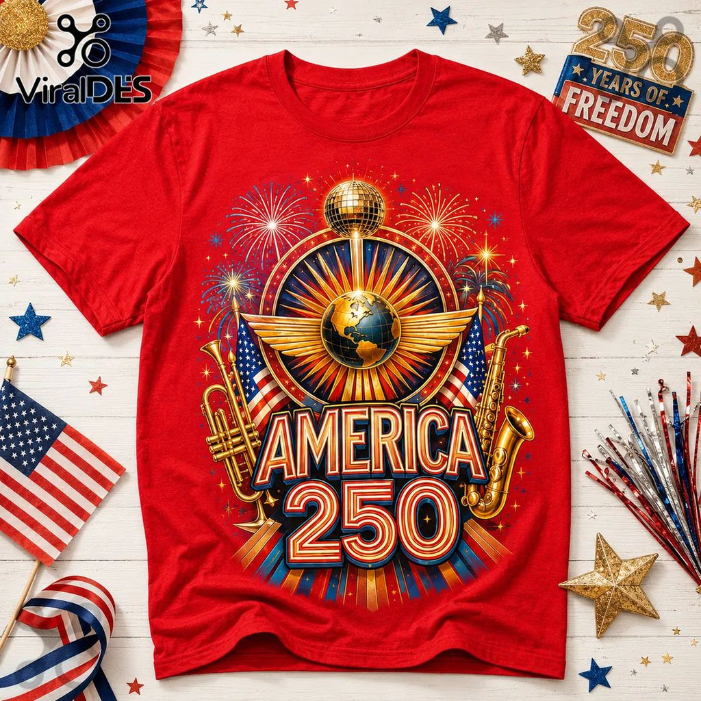 America 250 Earth Wind and Fire 250 Years of Freedom Anniversary Shirt