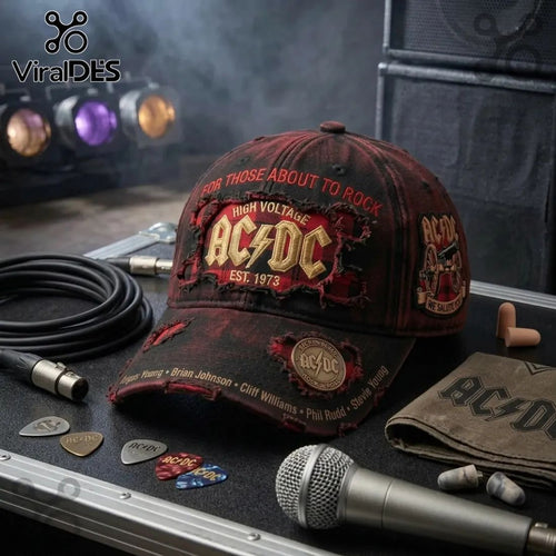 AC/DC Rock Band Distressed Baseball Cap Limited Edition