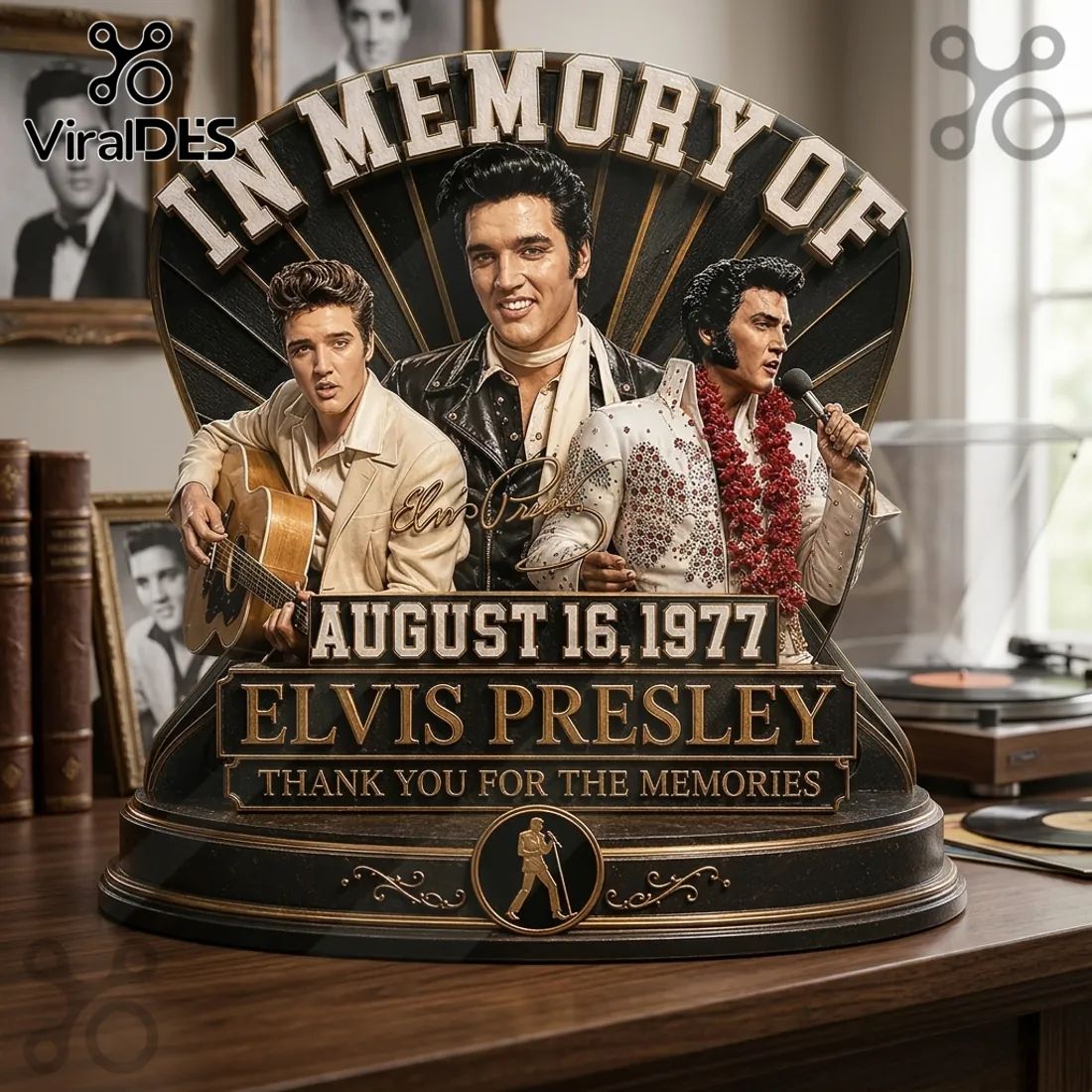 Elvis Presley In Memory Of 1977 Memorial Tribute Collectible Sculpted Plaque