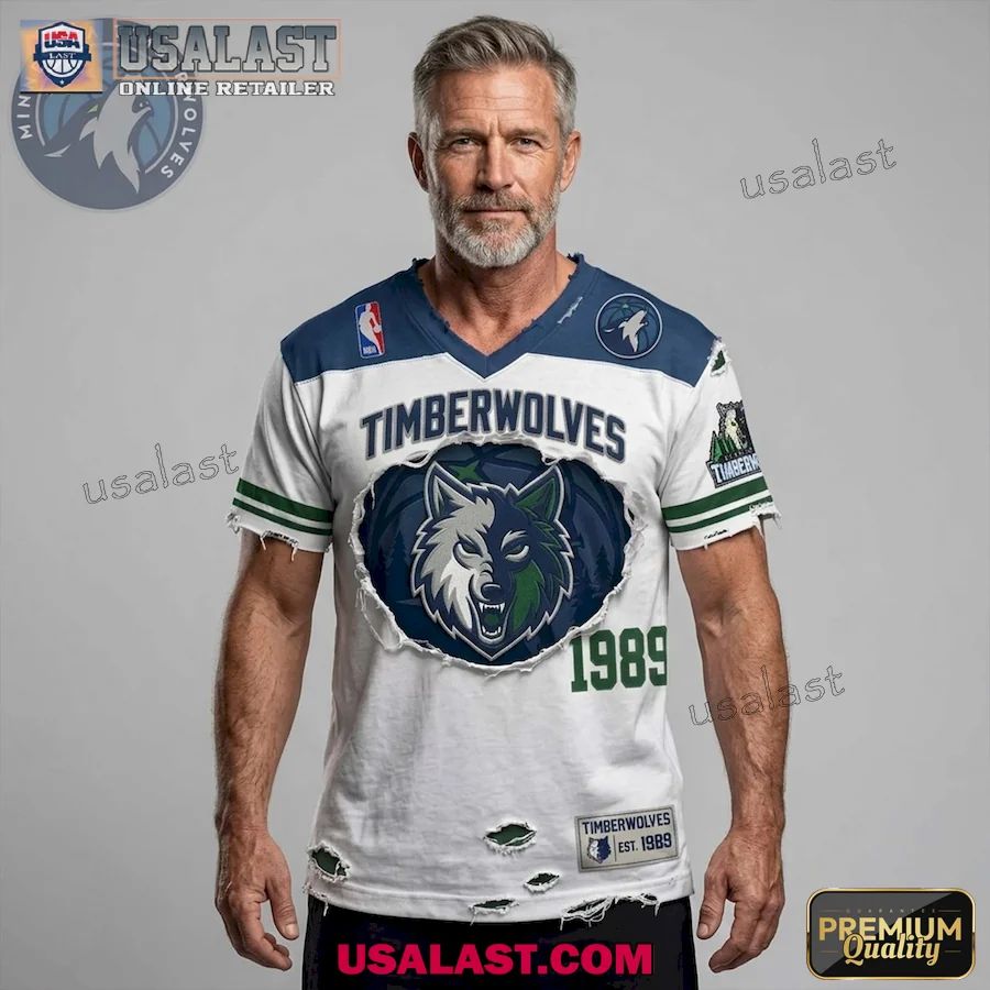Minnesota Timberwolves Premium Printed V-Neck Shirt