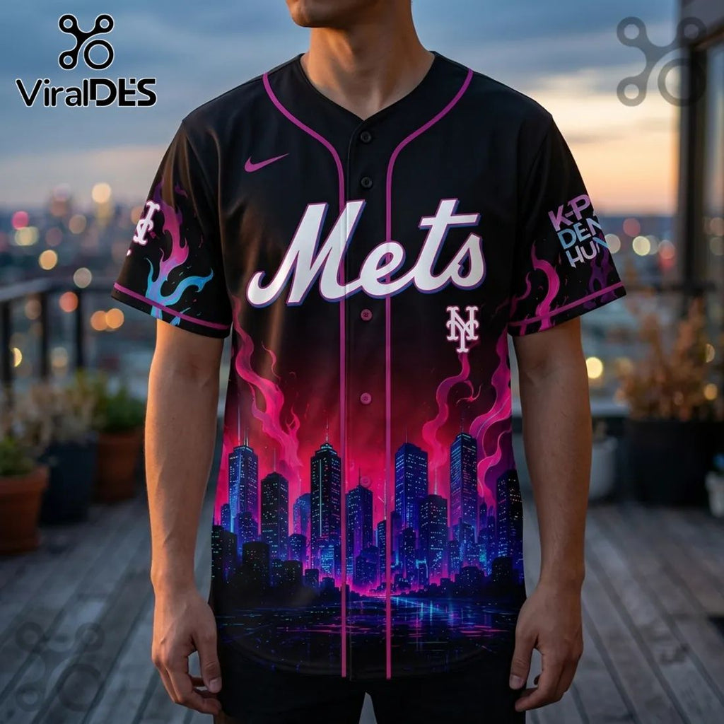 New York Mets K-Pop Demon Hunters Black Jersey