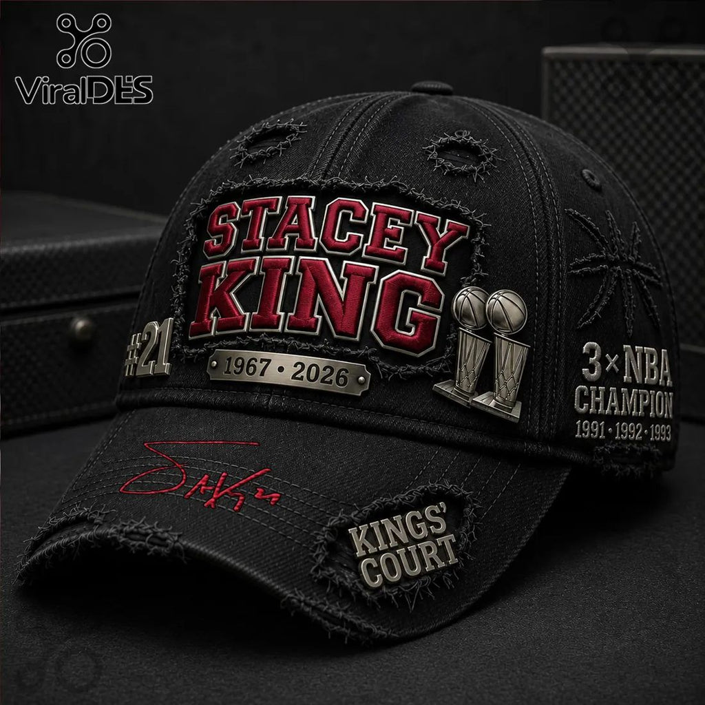 Stacey King Chicago Bulls 3x NBA Champion Embroidered Cap