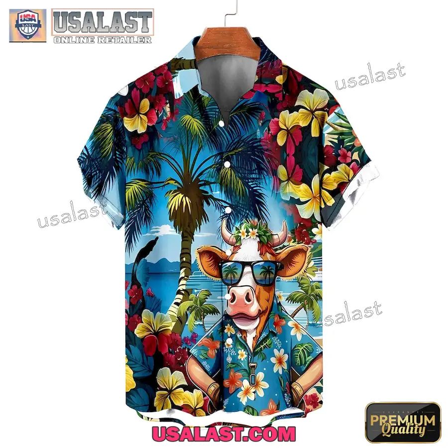 Cow Funny Tropical Island Hawaiian Shirt