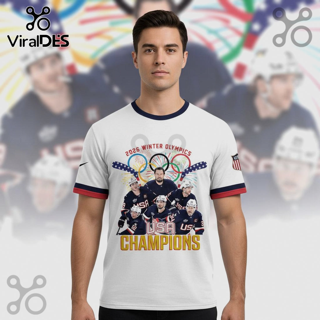 USA Hockey 2026 Winter Olympics Champions Graphic Print Shirt