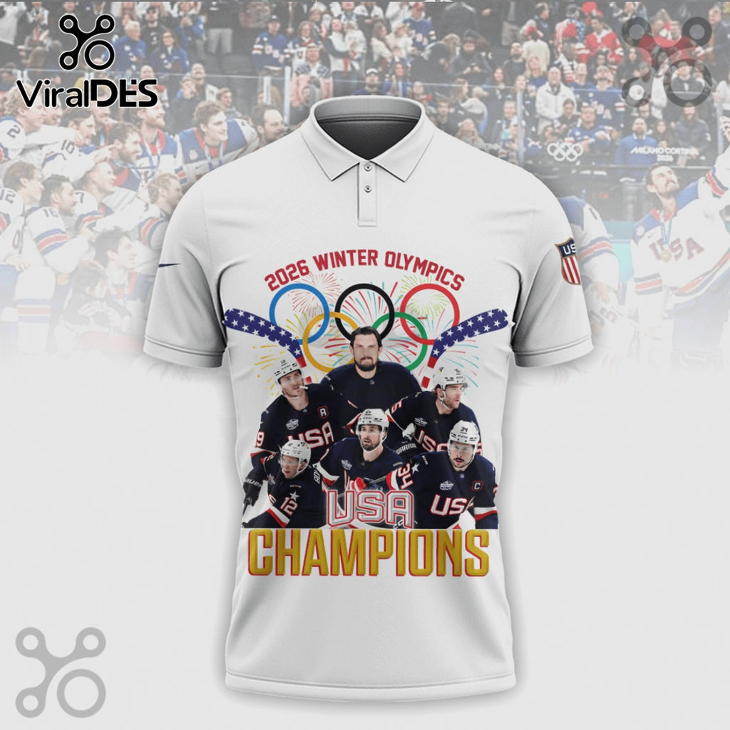 USA Hockey 2026 Winter Olympics Champions Graphic Print Shirt