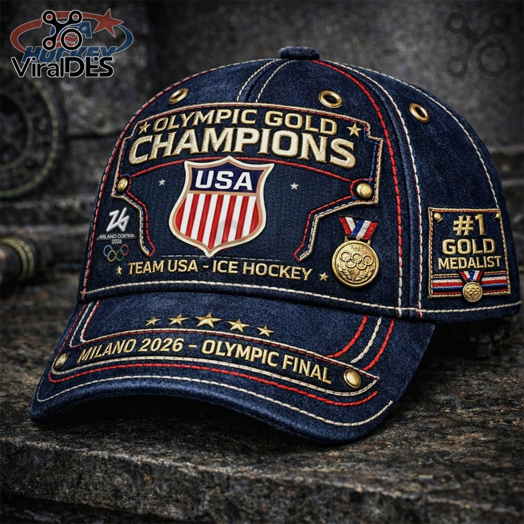 USA Hockey Olympic Gold Champions 2026 Milano Ice Hockey Premium Cap