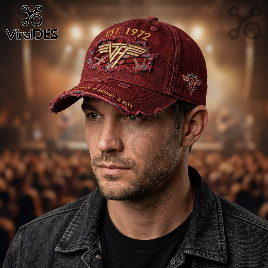 Van Halen EST 1972 Distressed Vintage Style Baseball Cap