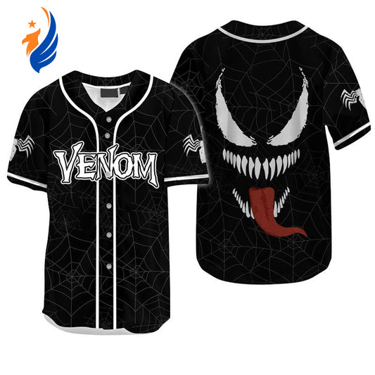 Venom Spider Baseball Jersey - Stylish Unisex Gift for Men & Women Perfect for Spiderman Fans - Bafud