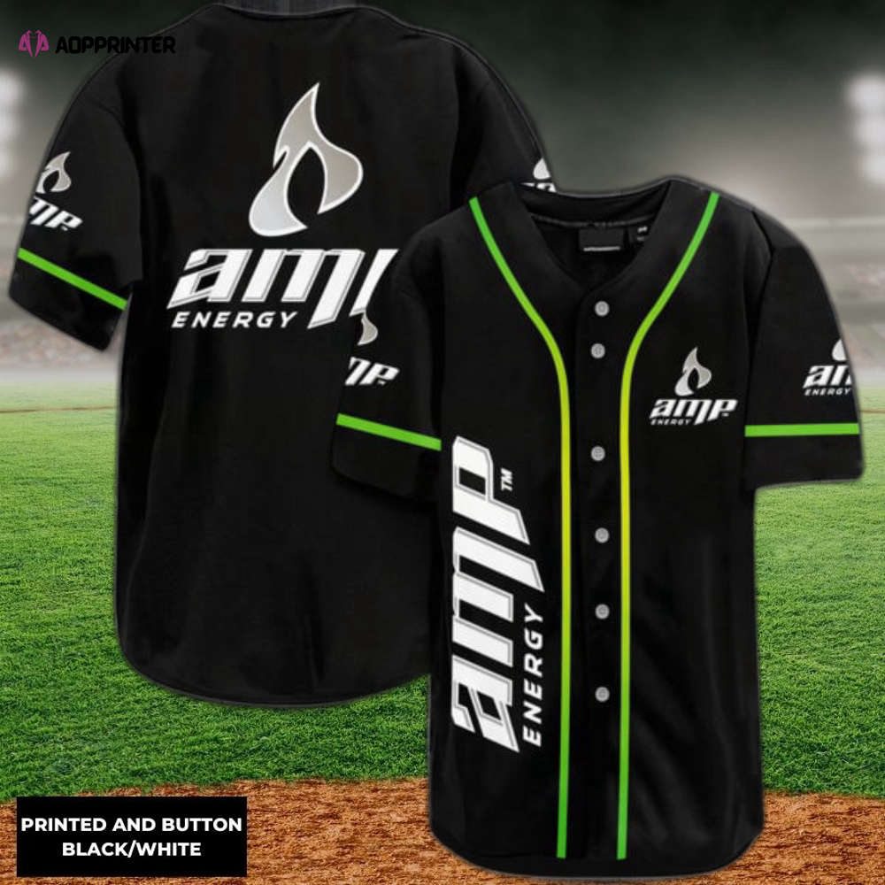 Vintage Black Amp Energy Baseball Jersey - Aopprinter