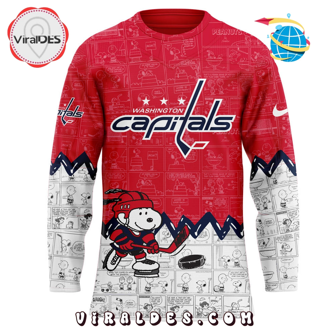 Washington Capitals 75th Anniversary of Peanuts Hockey Jersey