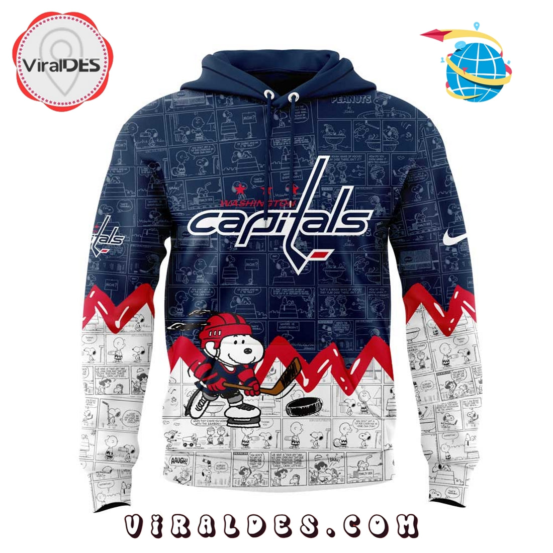 Washington Capitals Anniversary of Peanuts Hoodie